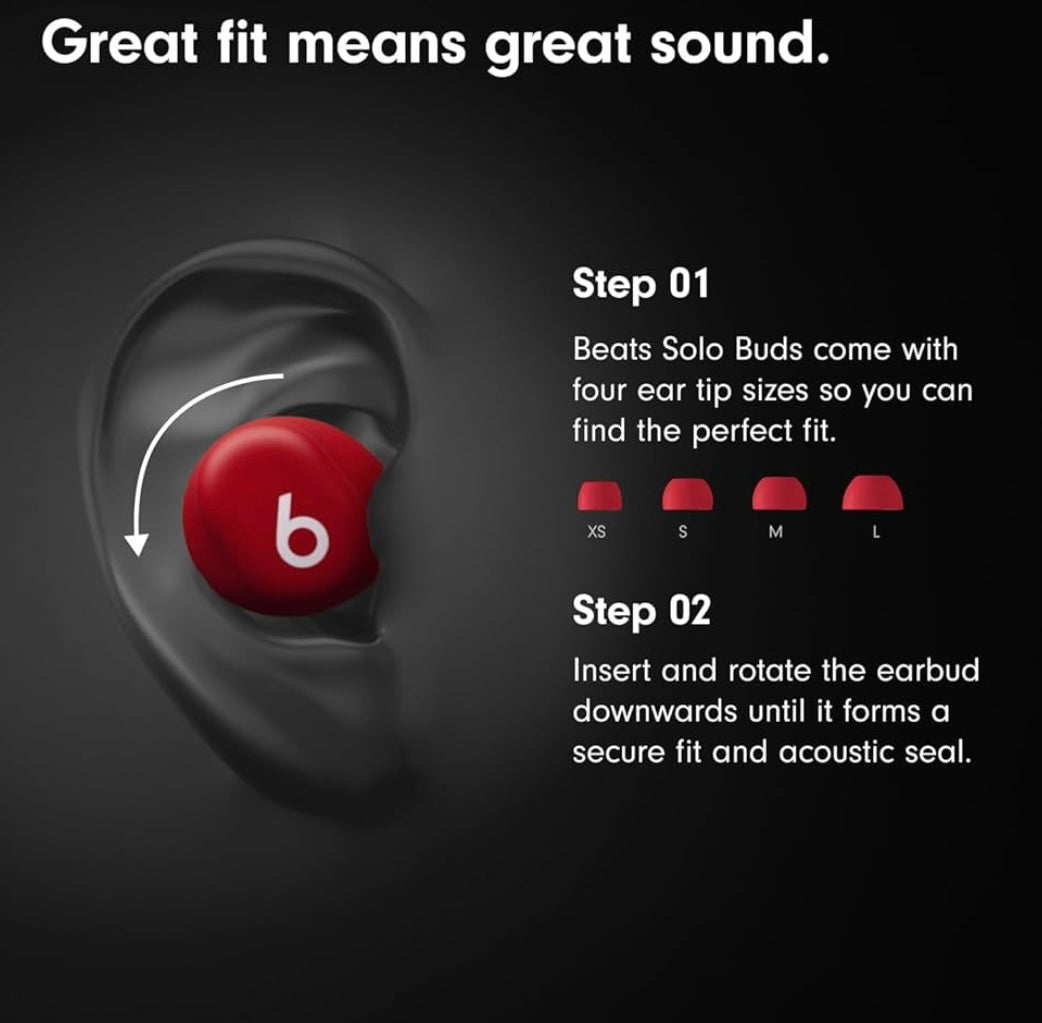 Beats Solo Buds - Wireless Bluetooth Earbuds | 18 Hours of Battery Life | Apple & Android Compatibility | Built-in Microphone - Matte Black